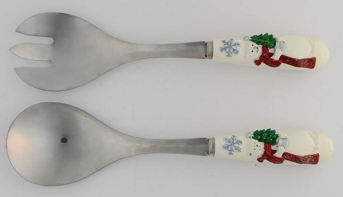 Snow Bear (2 Piece) Salad Set with Stainless Bowl by Pfaltzgraff-1