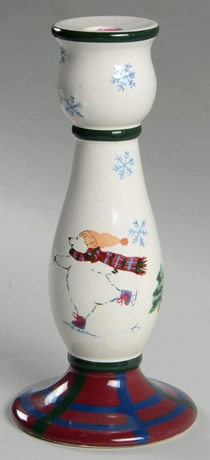 Snow Bear 8" Tall Candlestick by Pfaltzgraff-1