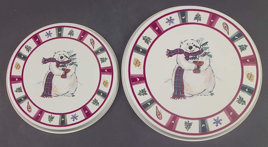 Snow Bear (Set/4) Tin Stove Covers-2 8" & 2 10" Round Covers by Pfaltzgraff-1