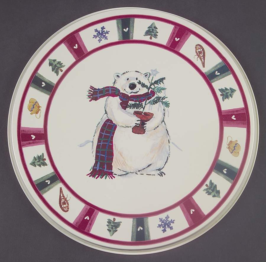 Snow Bear 10" Individual Tin Round Stove Cover by Pfaltzgraff-1
