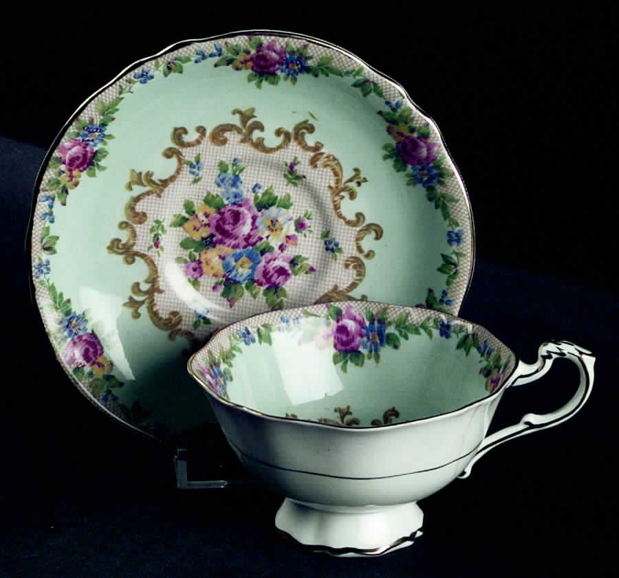 Minuet (Light Blue) Footed Cup & Saucer Set by Paragon-1