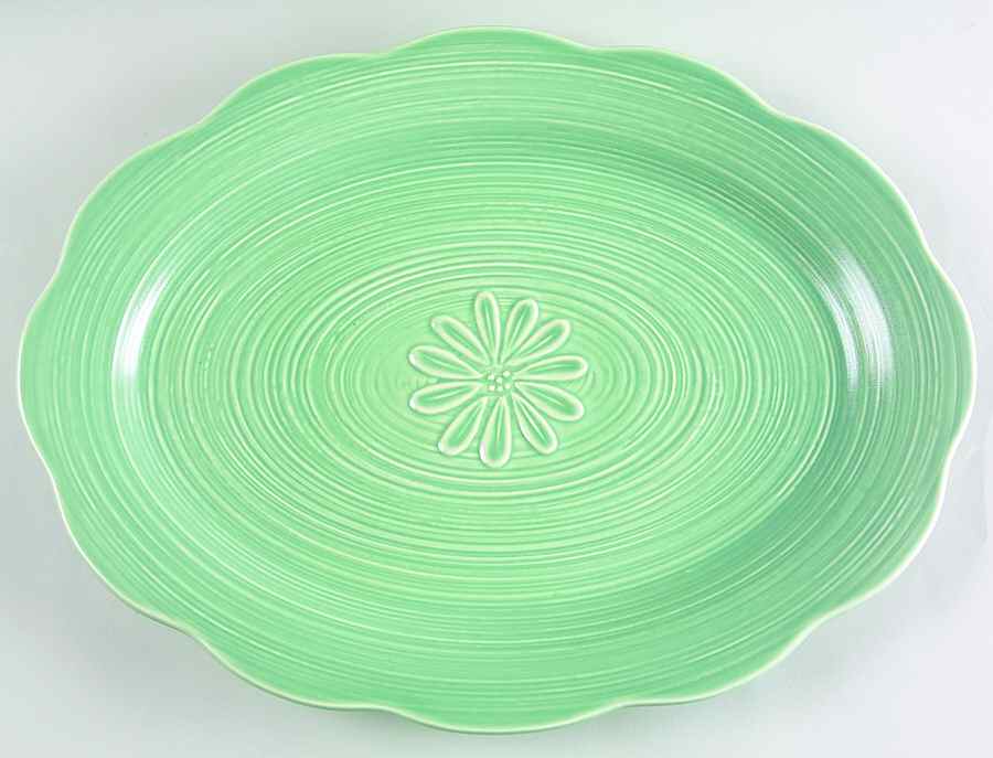 Cloverhill Green 15" Oval Serving Platter by Pfaltzgraff-1