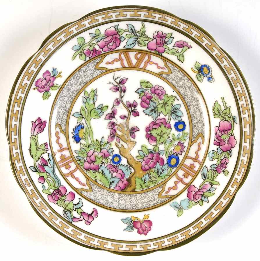 Indian Tree (Scalloped, Brown Trim) Bread & Butter Plate by Paragon-1