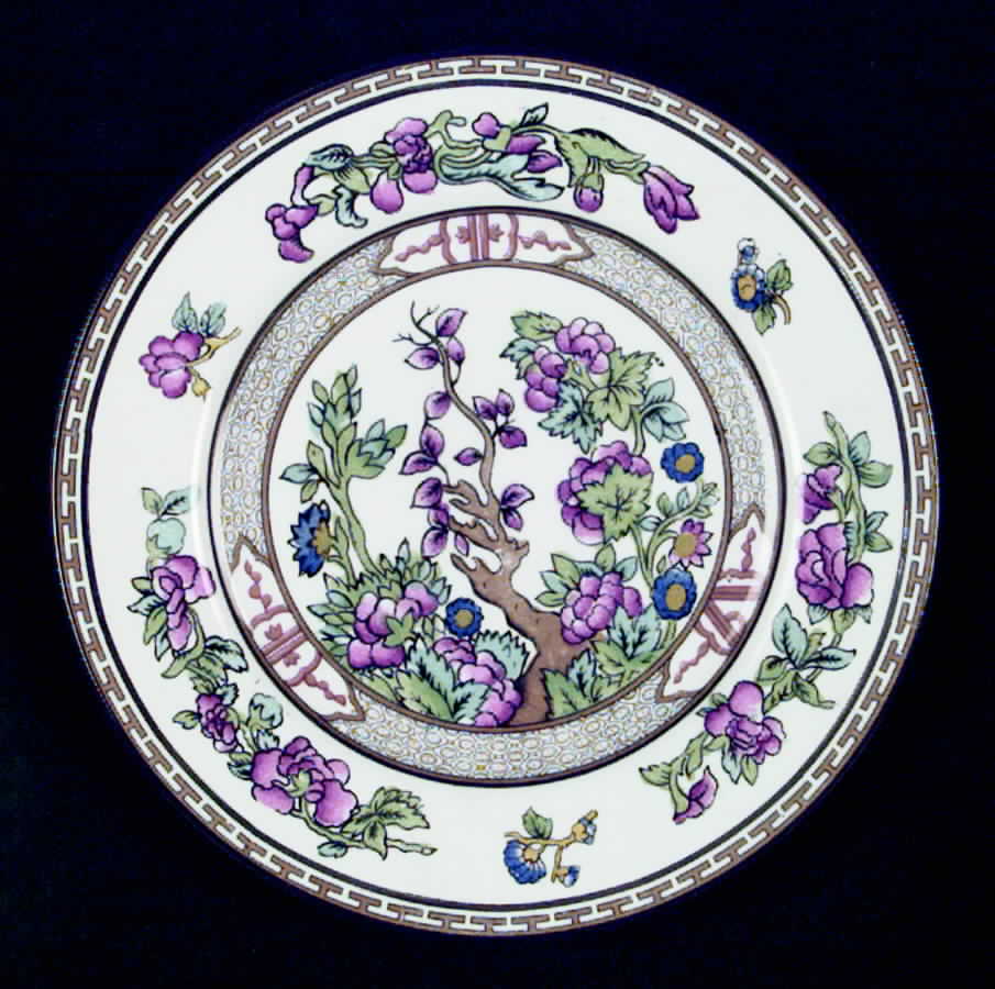Indian Tree (Smooth, Green Trim) Salad Plate by Paragon-1