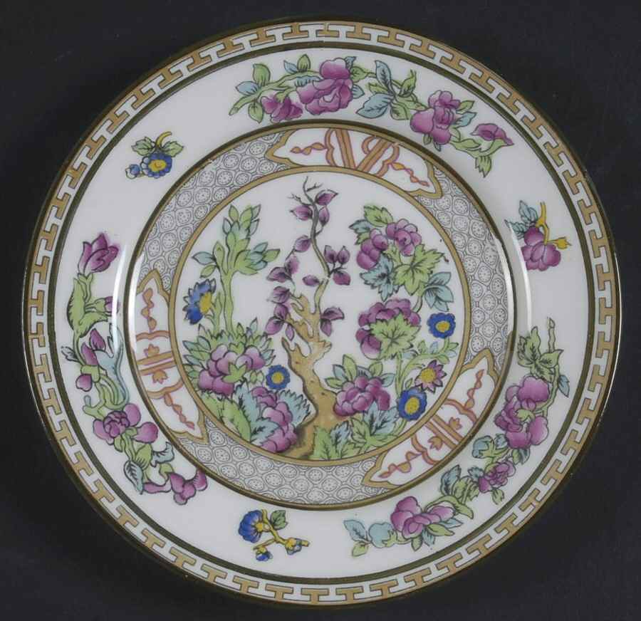 Indian Tree (Smooth, Green Trim) Bread & Butter Plate by Paragon-1