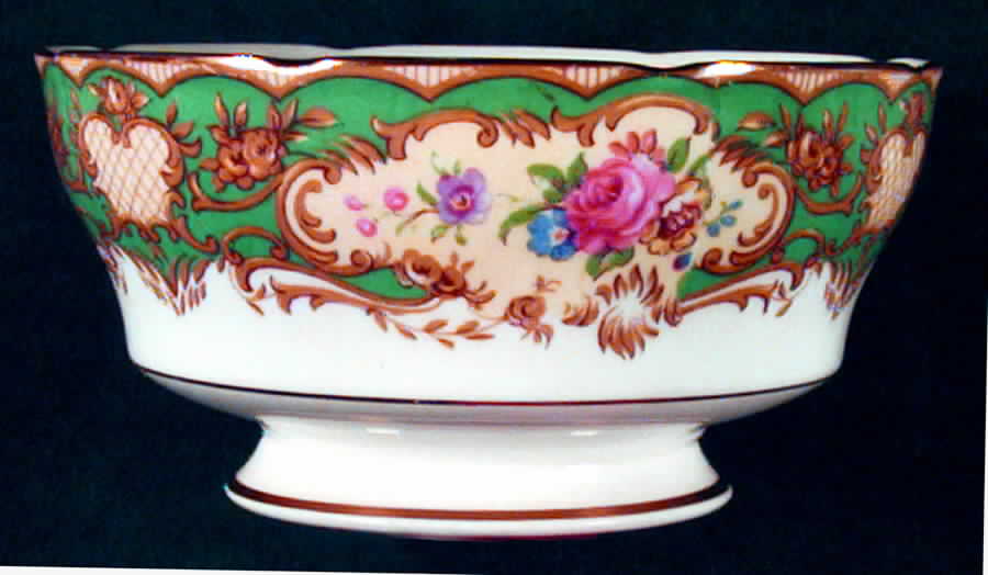 Pompadour Green Open Sugar Bowl by Paragon-1