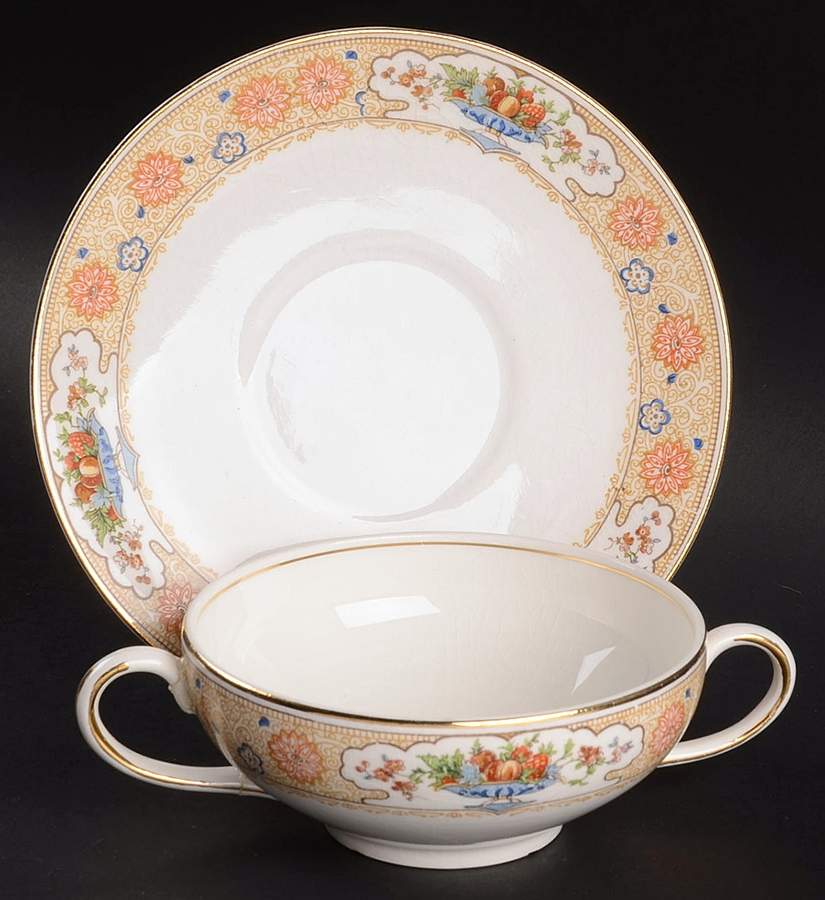 POP161 Flat Cream Soup Bowl & Saucer Set by Pope Gosser-1