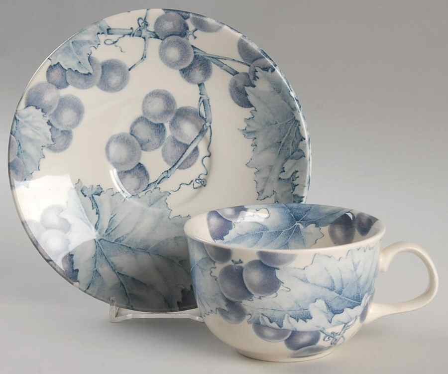 Vineyard Flat Cup & Saucer Set by Pier 1-1