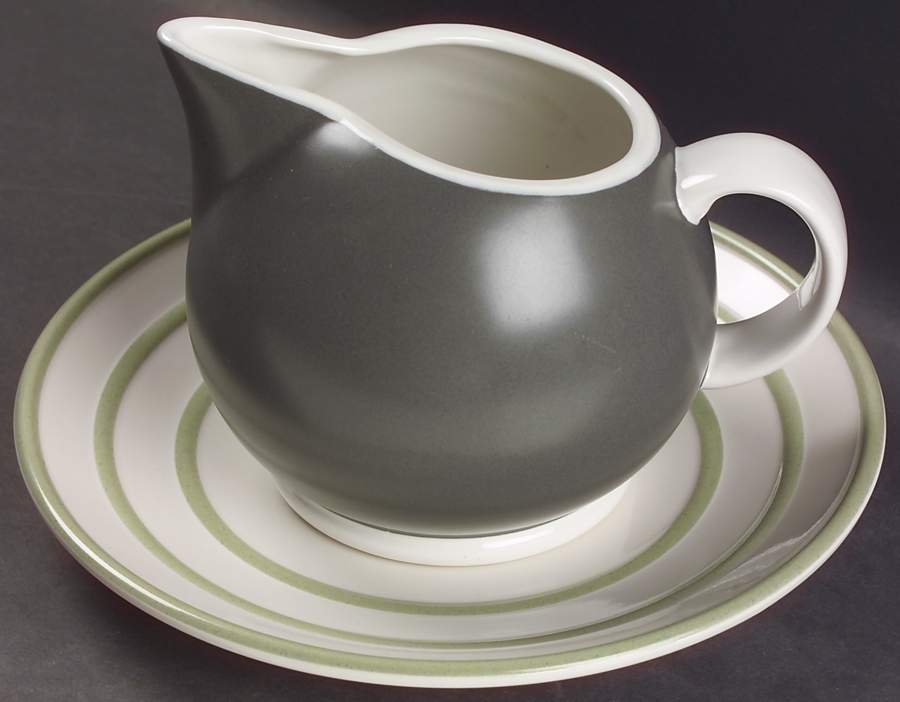 Sphere Round Gravy Boat & Underplate (Salad Plate) by Pfaltzgraff-1