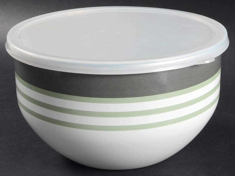 Sphere 7 3/4" Metal Bowl W/Plastic Lid by Pfaltzgraff-1