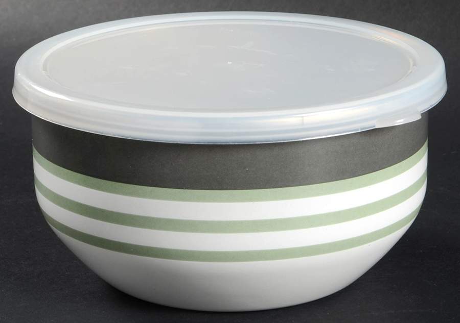 Sphere Bowl-Metal 5 3/4" with Plastic Lid by Pfaltzgraff-1