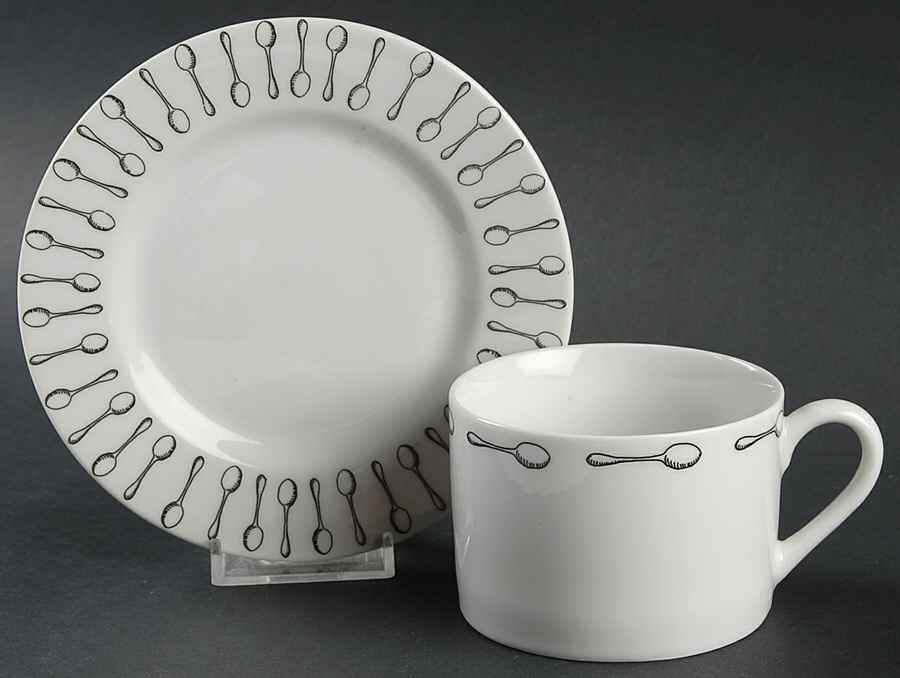 PER26 Footed  Cup & Bread & Butter Plate/Saucer Set by Pier 1-1