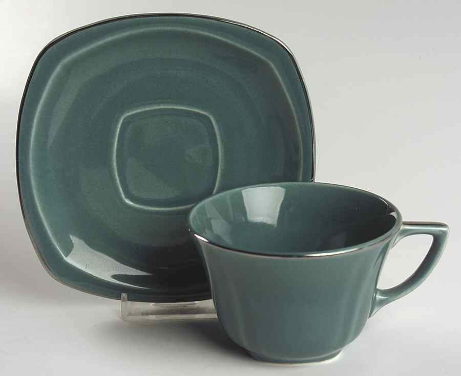 PCP154 Flat Cup & Saucer Set by Paden City-1