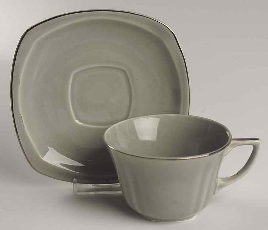 PCP155 Flat Cup & Saucer Set by Paden City-1