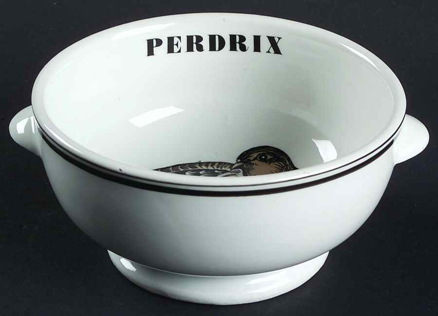 Service Chasse Lugged Cereal Bowl by Porcelaine d'Auteuil-1