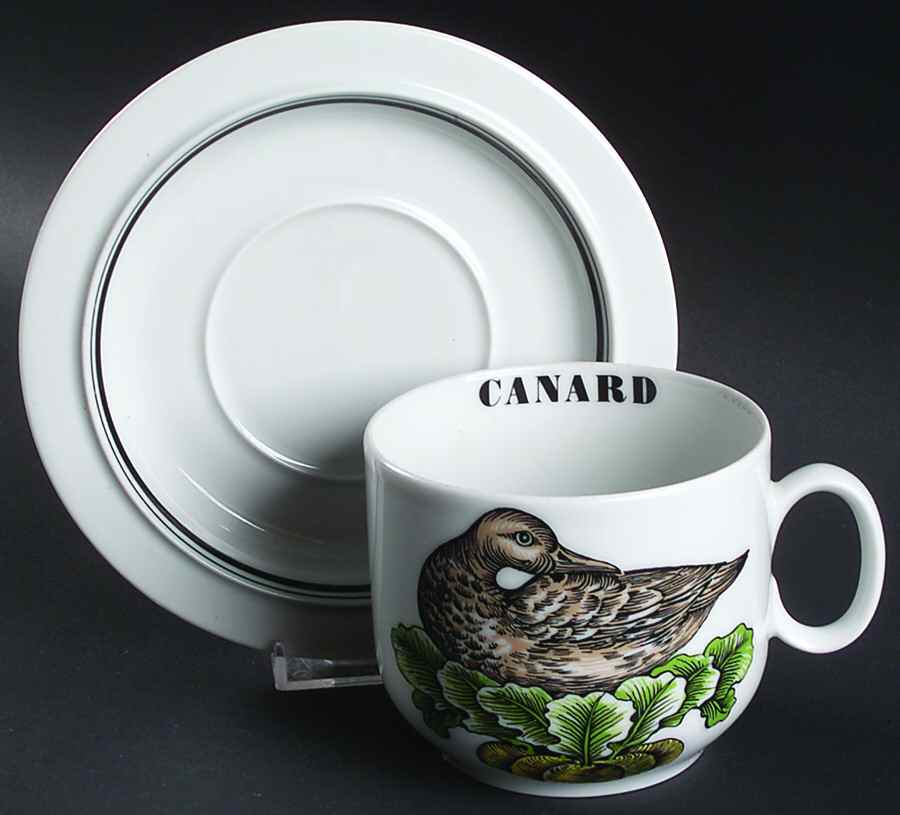 Service Chasse Oversized Cup & Saucer Set by Porcelaine d'Auteuil-1