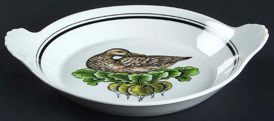 Service Chasse 8" Shirred Egg Dish by Porcelaine d'Auteuil-1