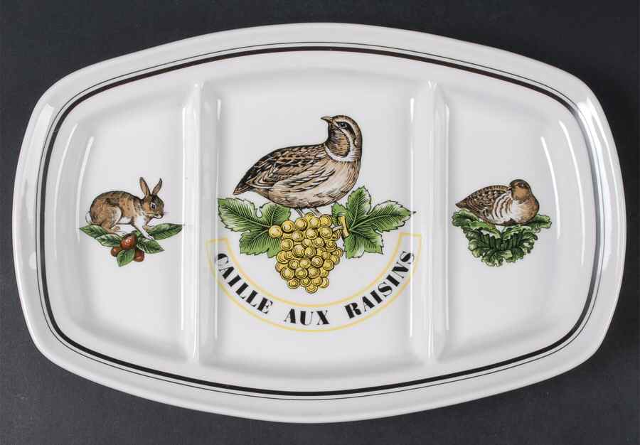 Service Chasse 3-Part Relish by Porcelaine d'Auteuil-1