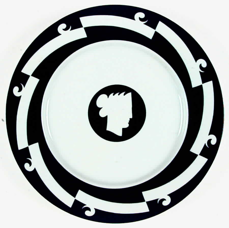 Napoleon IV Black and White Dinner Plate by Porcelaine De Paris-1