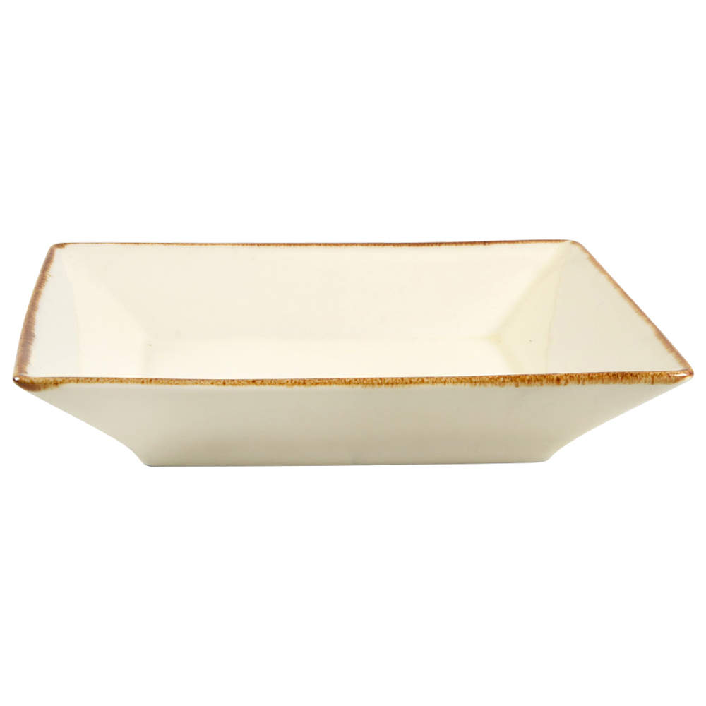 Asian Square Putty 9" Square Vegetable Bowl by Pottery Barn China-1