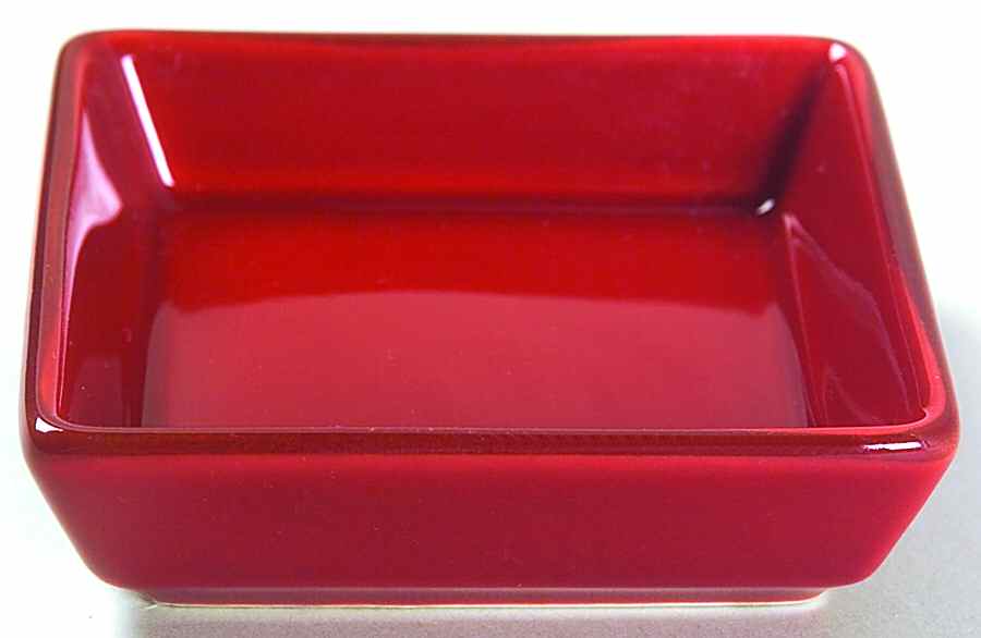 Asian Square Paprika (Red) Soy Sauce Dish by Pottery Barn China-1