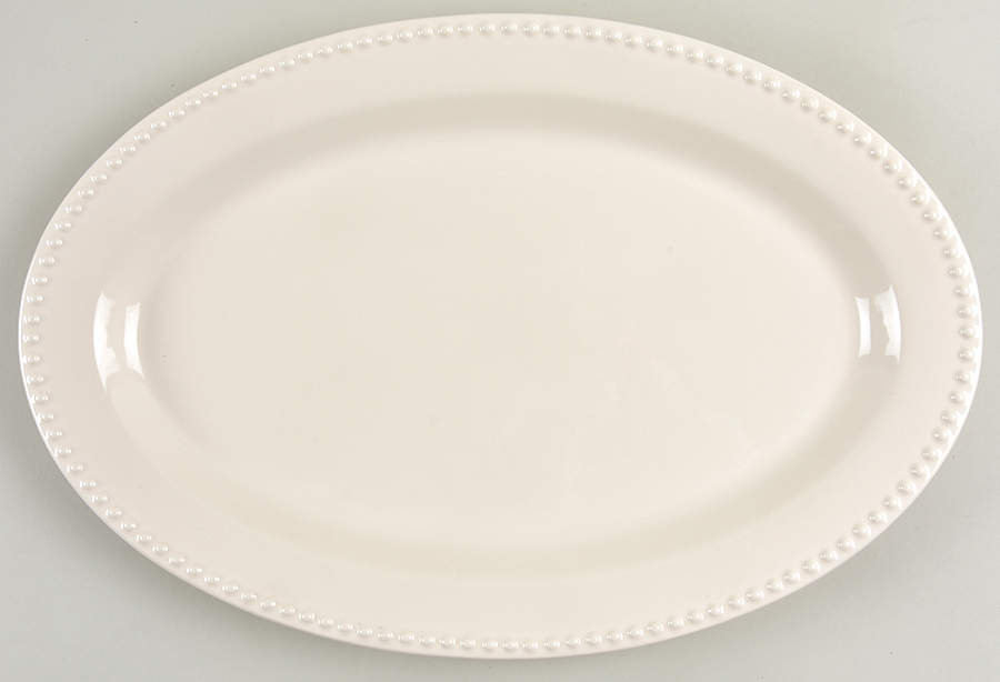 Emma White 16" Oval Serving Platter by Pottery Barn China-1