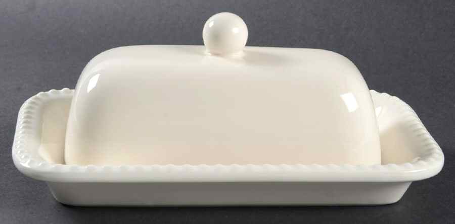 Emma White 1/4 Lb Covered Butter by Pottery Barn China-1