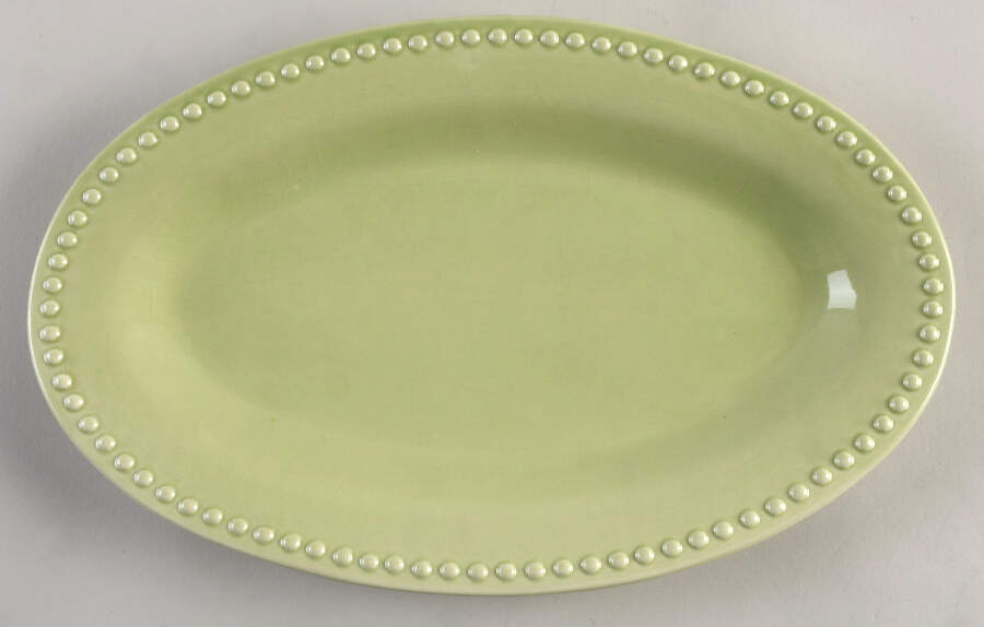 Emma Celadon 12" Oval Serving Platter by Pottery Barn China-1