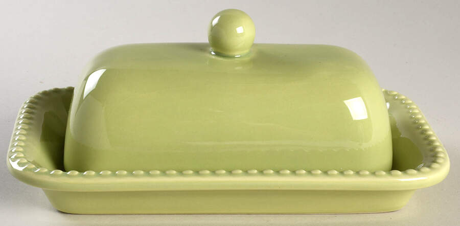 Emma Celadon 1/4 Lb Covered Butter by Pottery Barn China-1
