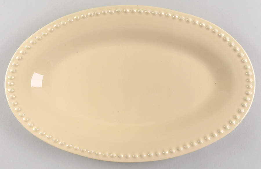 Emma Yellow 12" Oval Serving Platter by Pottery Barn China-1