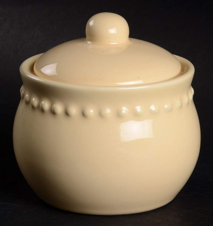 Emma Yellow Sugar Bowl & Lid by Pottery Barn China-1