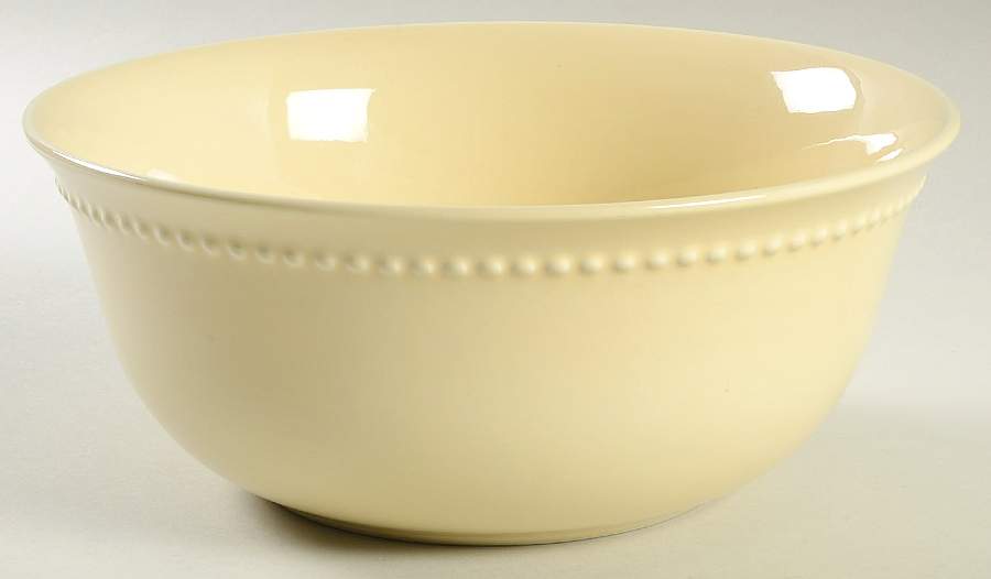 Emma Yellow 9" Round Vegetable Bowl by Pottery Barn China-1