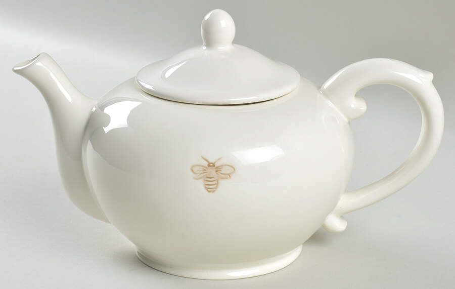 Bee Ivory Teapot & Lid by Pottery Barn China-1