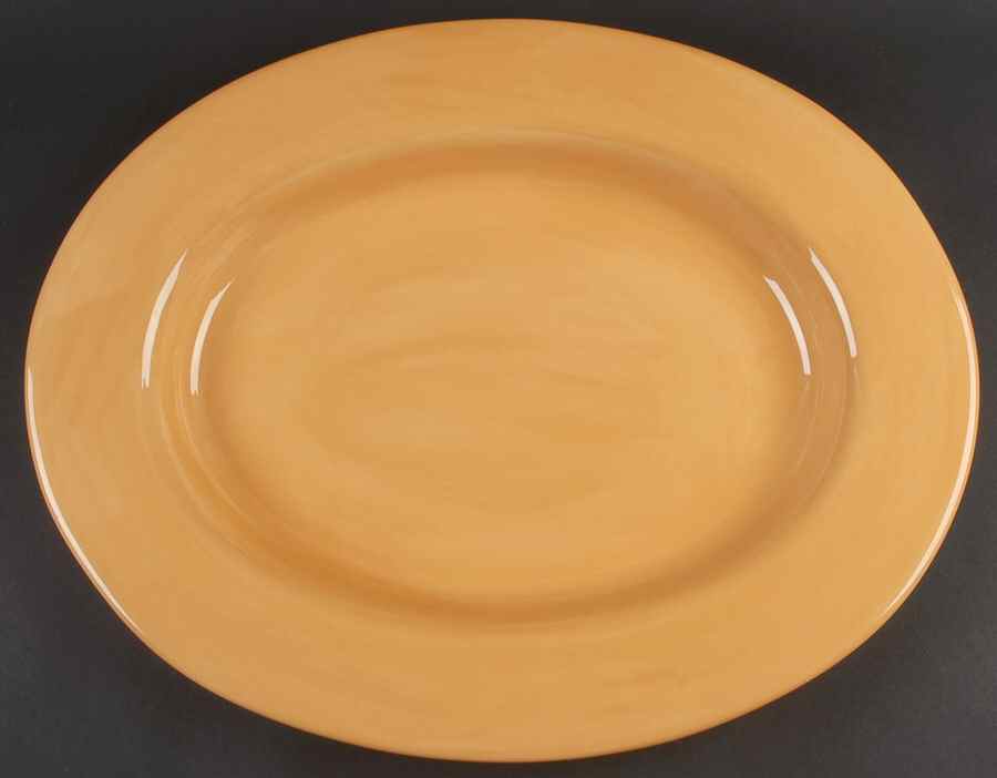Sausalito Amber 18" Oval Serving Platter by Pottery Barn China-1