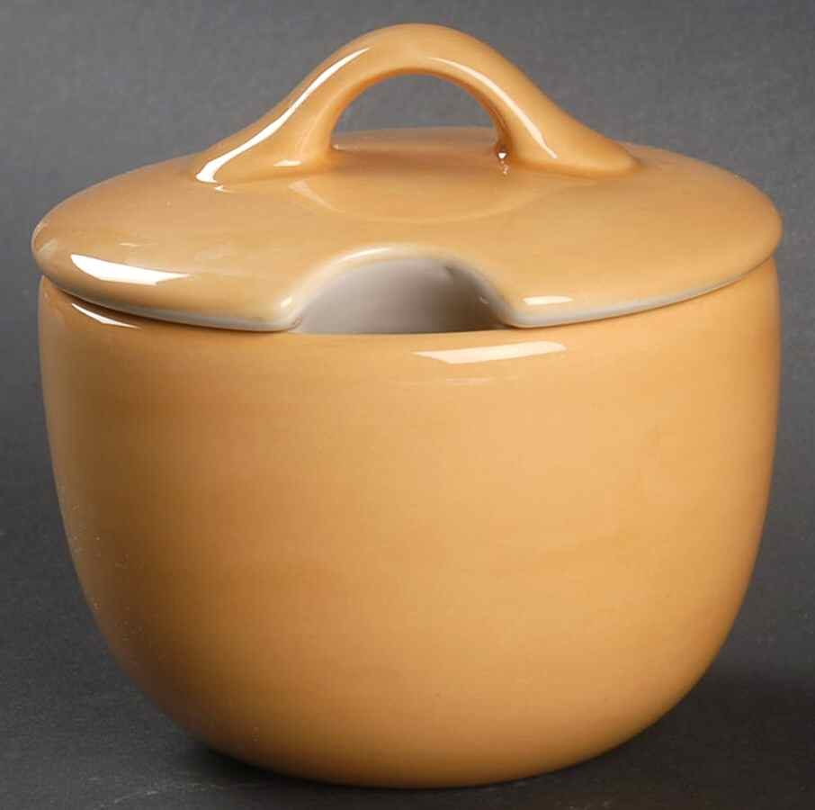 Sausalito Amber Sugar Bowl & Lid by Pottery Barn China-1