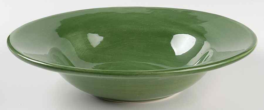 Sausalito Moss Green Large Rim Soup Bowl by Pottery Barn China-1