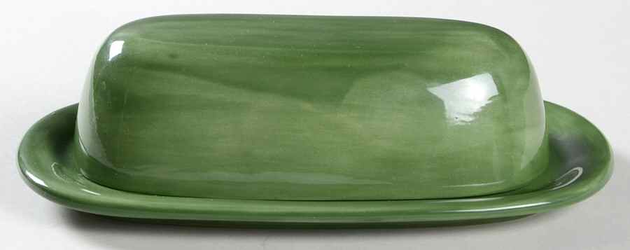Sausalito Moss Green 1/4 Lb Covered Butter by Pottery Barn China-1