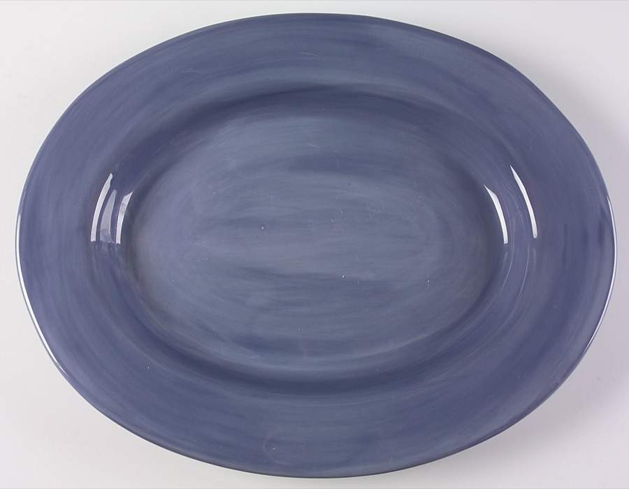 Sausalito Slate 18" Oval Serving Platter by Pottery Barn China-1