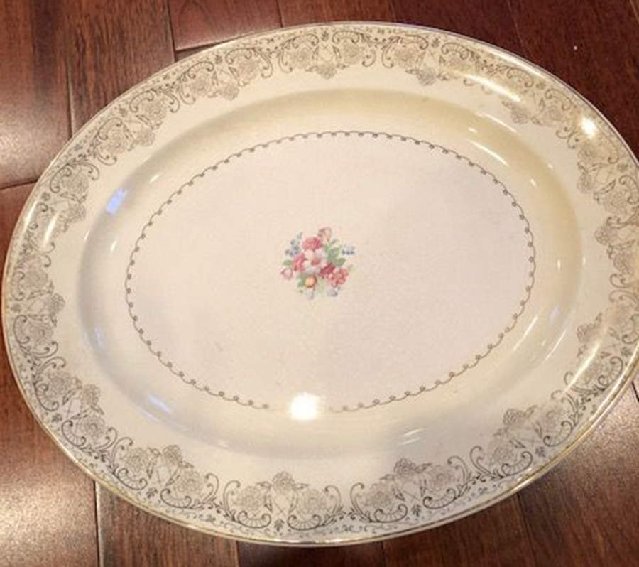 PCP162 14" Oval Serving Platter by Paden City-1