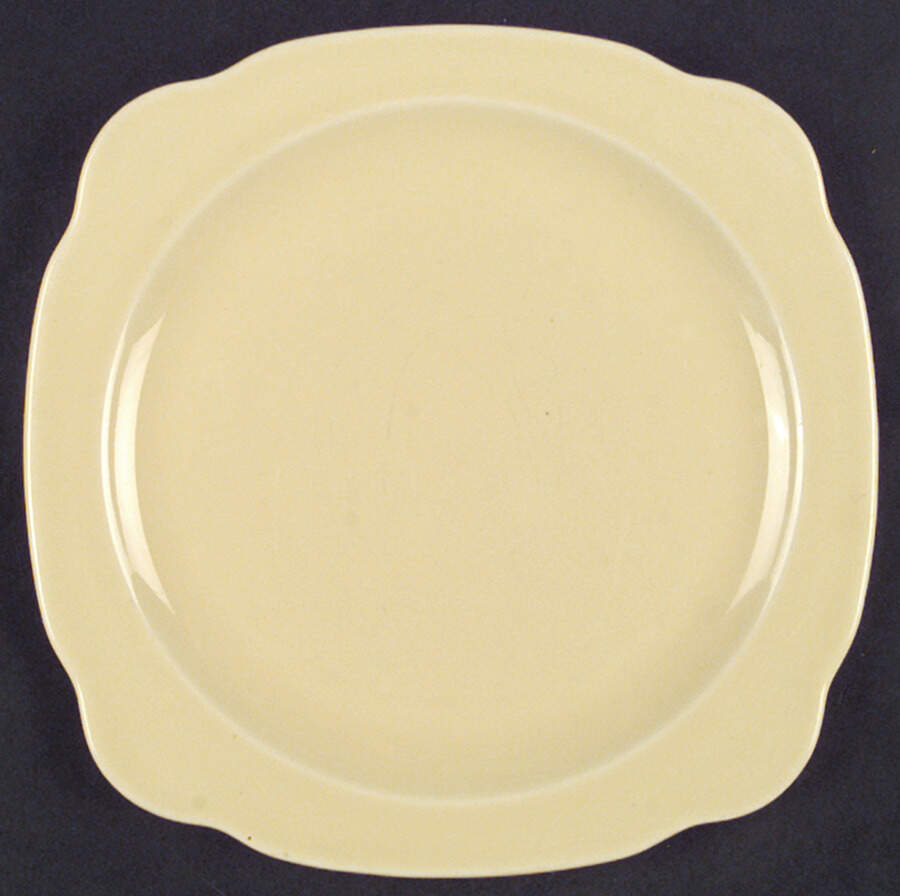 Caliente Lemon Yellow (Regina Shape) Dinner Plate by Paden City-1