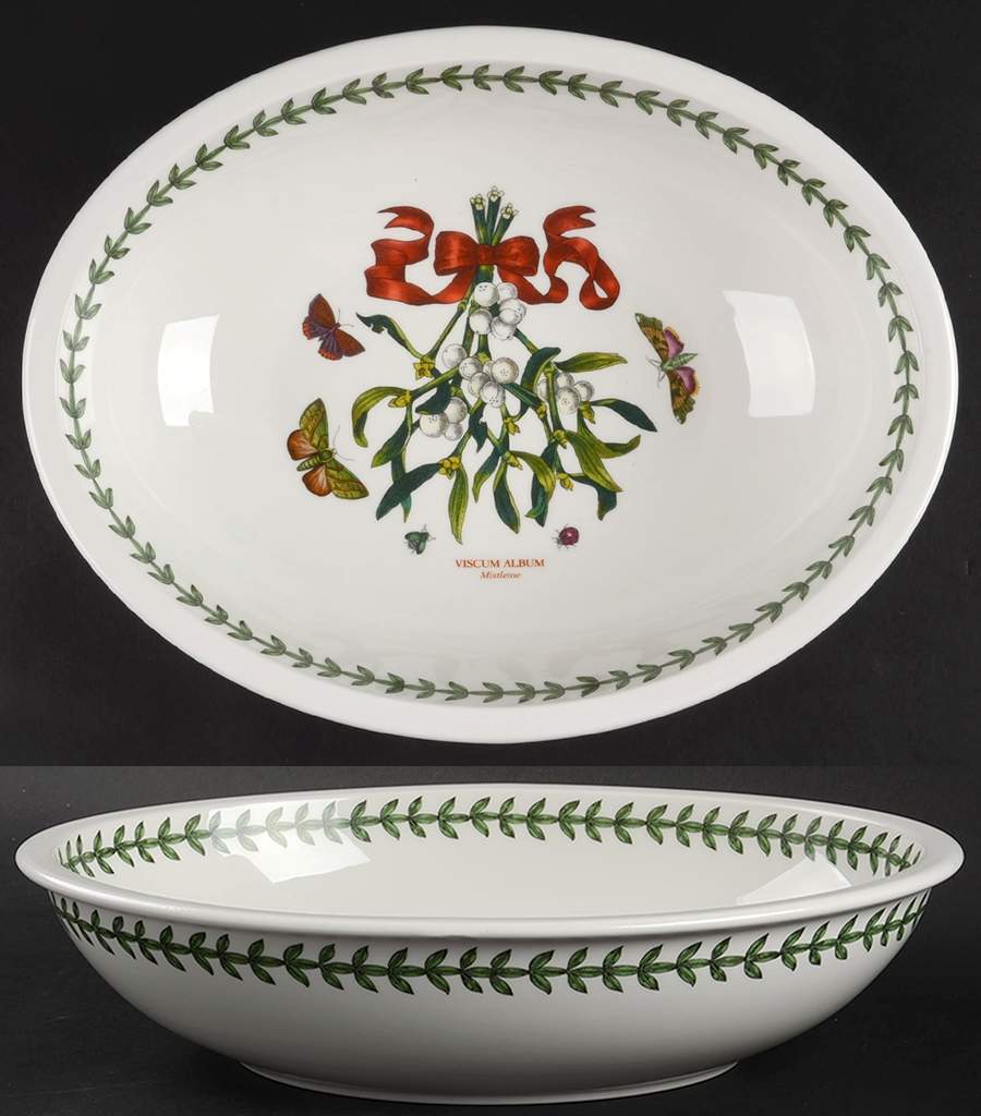 Botanic Garden Mistletoe 12" Sovereign Deep Oval Bowl by Portmeirion-1