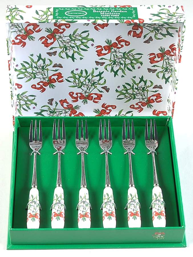 Botanic Garden Mistletoe Pastry Fork - Set of 6 by Portmeirion-1