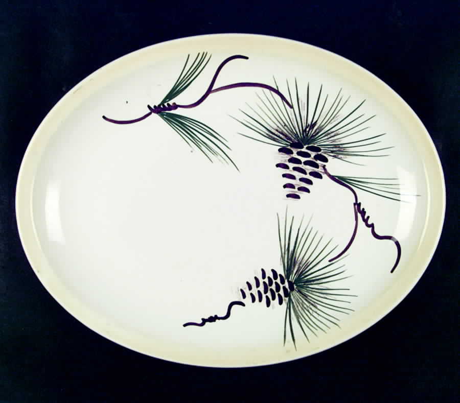 PCP169 13" Oval Serving Platter by Paden City-1
