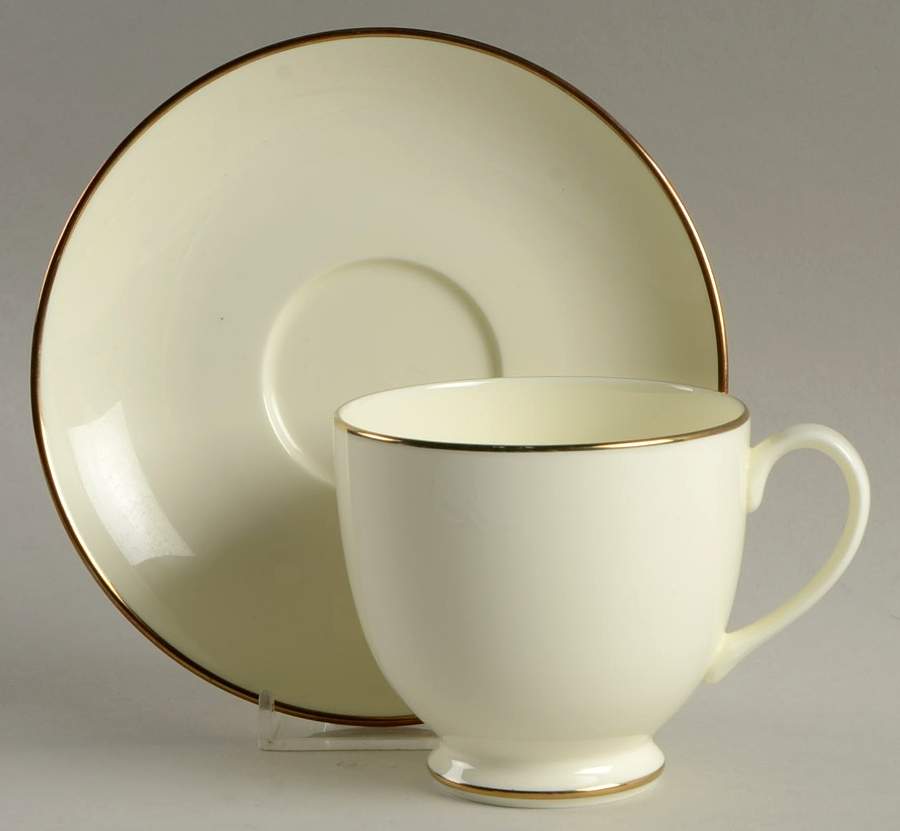 Lima Footed Cup & Saucer Set by Pfaltzgraff-1
