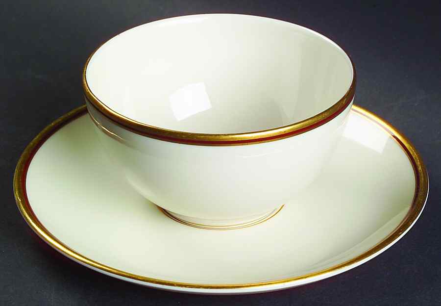 PIC56 Flat Bouillon Cup & Saucer by Pickard-1