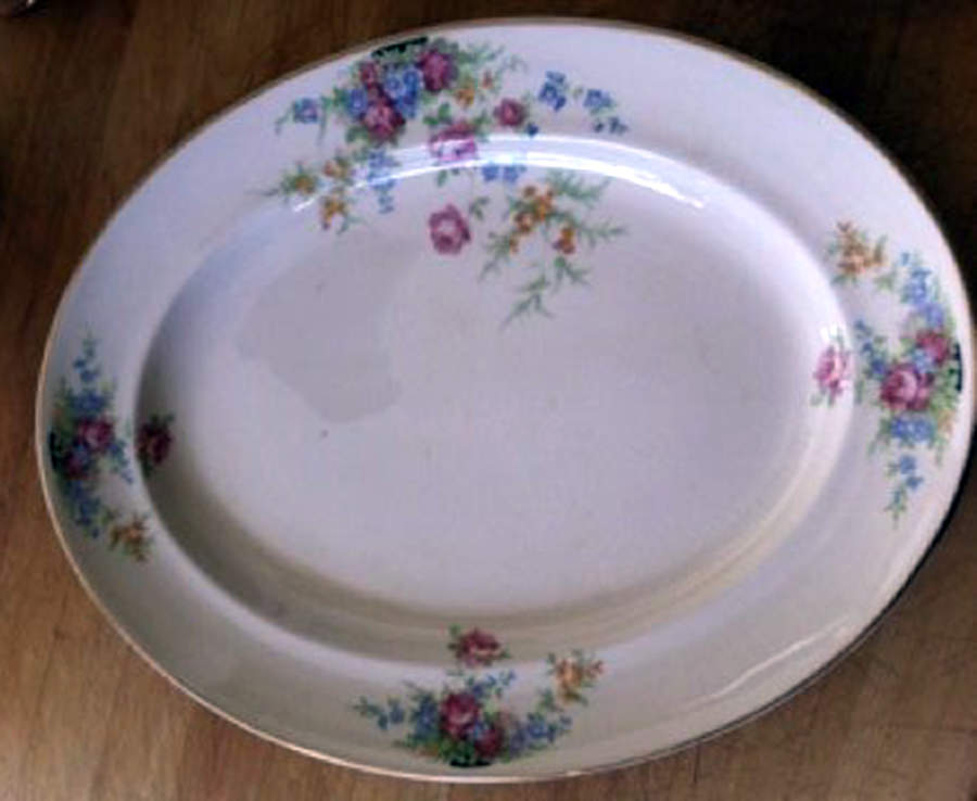 PCP172 14" Oval Serving Platter by Paden City-1