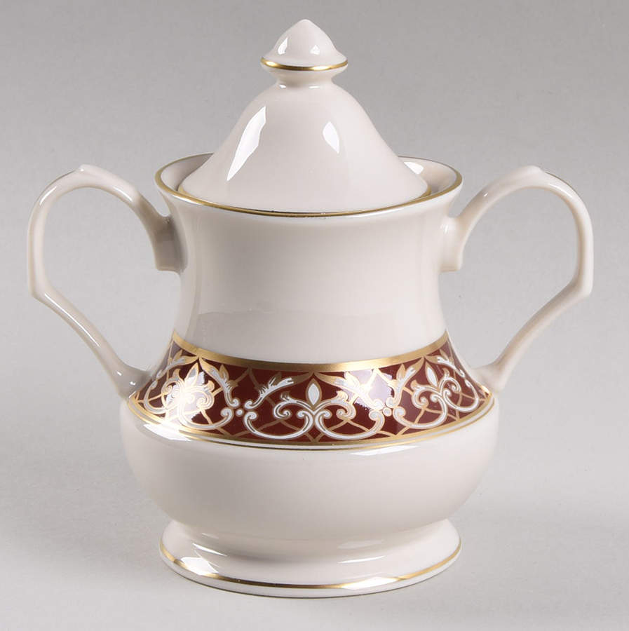 Santa Clara (Ivory Background) Sugar Bowl & Lid by Pickard-1