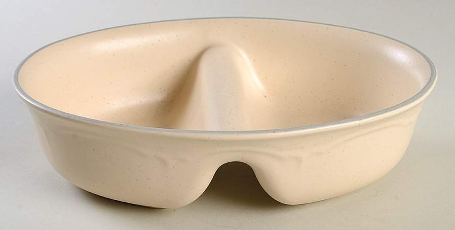 PFA46 10" Oval Divided Vegetable Bowl by Pfaltzgraff-1