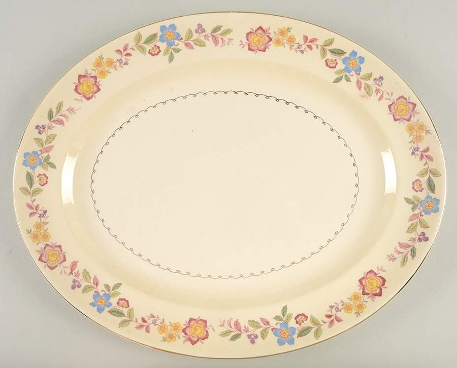 PCP173 15" Oval Serving Platter by Paden City-1