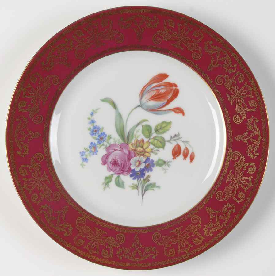 PUL12 Red Salad Plate by Pfeiffer & Lowenstein-1